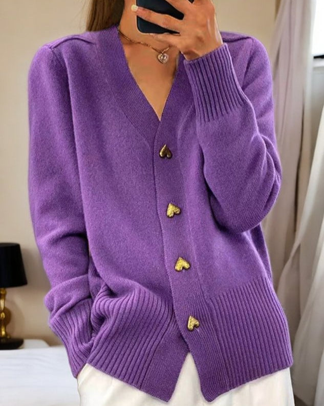 Adele | Elegant Cardigan with Heart-Shaped Buttons